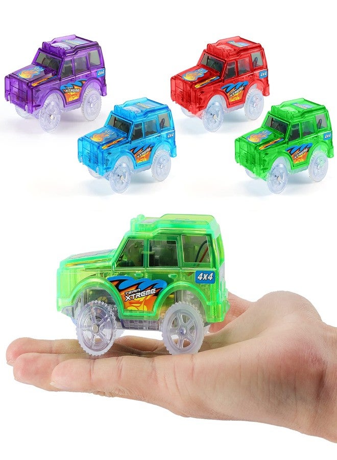 Save Unicorn Tracks Cars only Replacement, Toy Cars for Tracks Glow in The Dark, Car Tracks Accessories with 5 Flashing LED Lights, Compatible with Most Car Tracks for Kids Boys and Girls(4pack) - Image 4